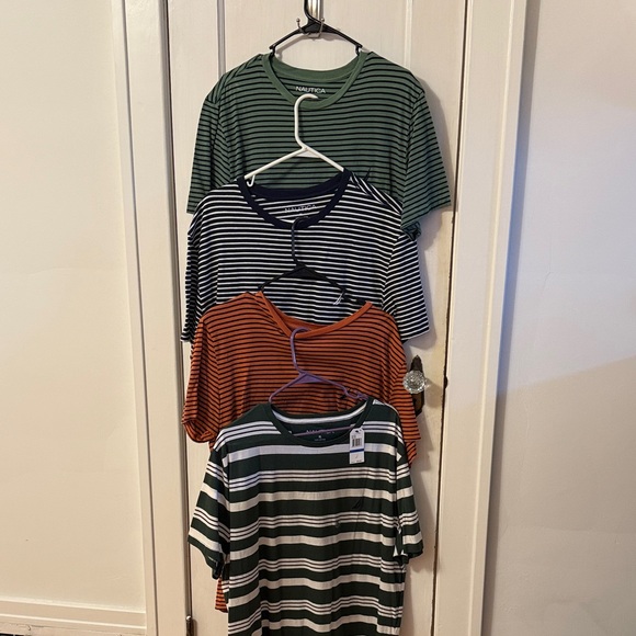 Nautica Other - Nautica Striped Short Sleeve LOT (4) - Green, Navy, Rust, Forest